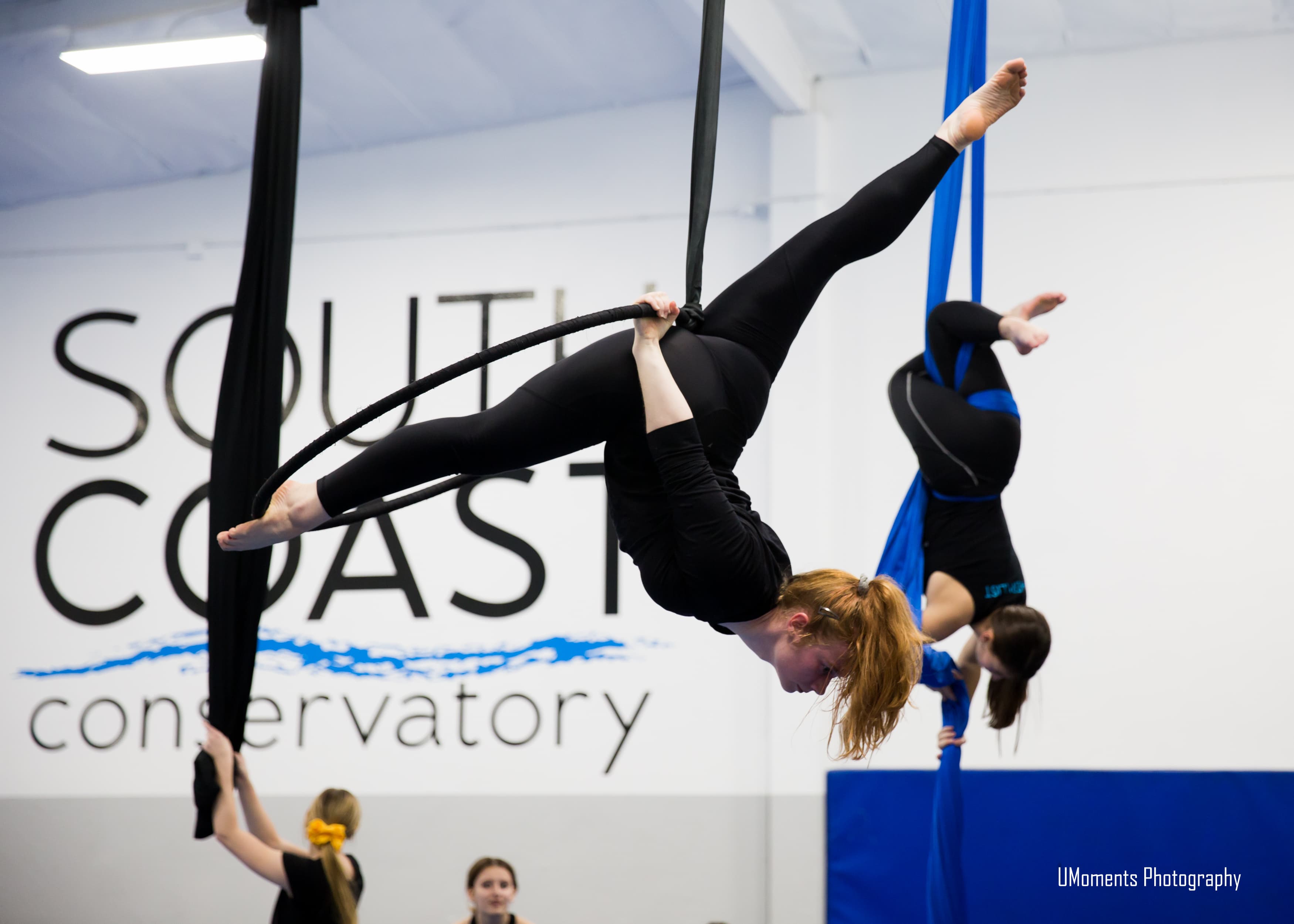 Young aerial students learning basics